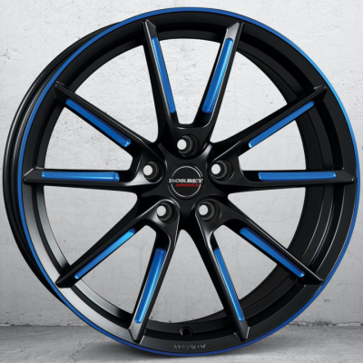 LX black matt Spoke Rim Blue polish