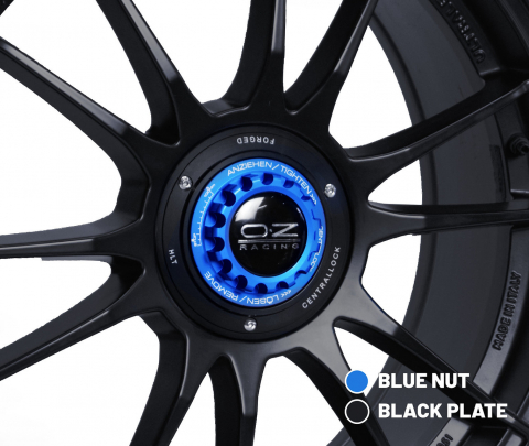 Centerlock Kit-V1 fr OZ Plate: schwarz / Nuts: blau