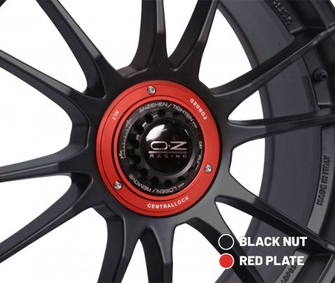 Centerlock Kit-V1 fr OZ Plate: rot / Nuts: schwarz