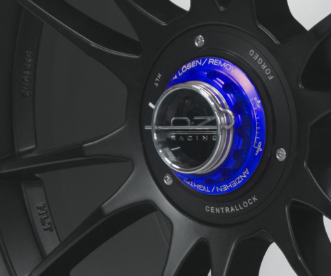 Centerlock Kit-V2 fr OZ Plate: schwarz / Nuts: blau